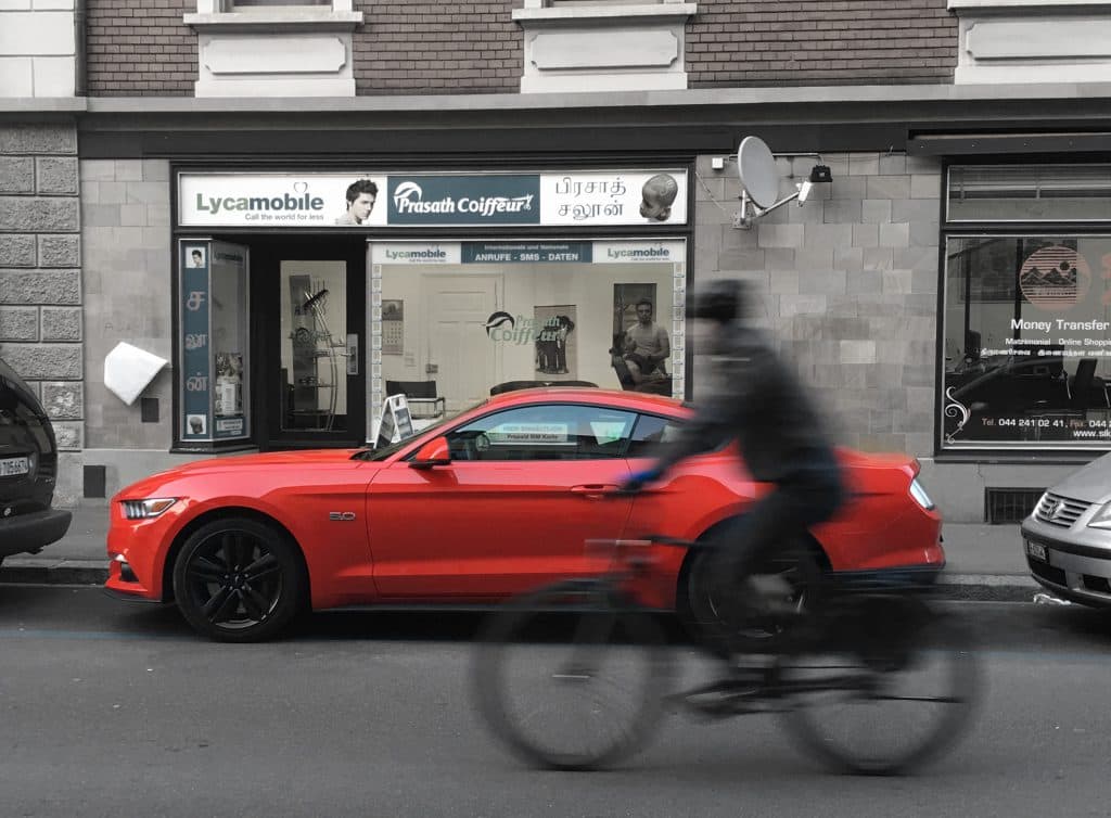 Ford Mustang in Town